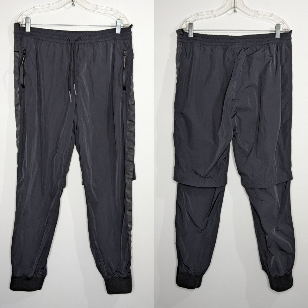 Allyson Felix x Athleta Legend black track pants jogger windbreaker L